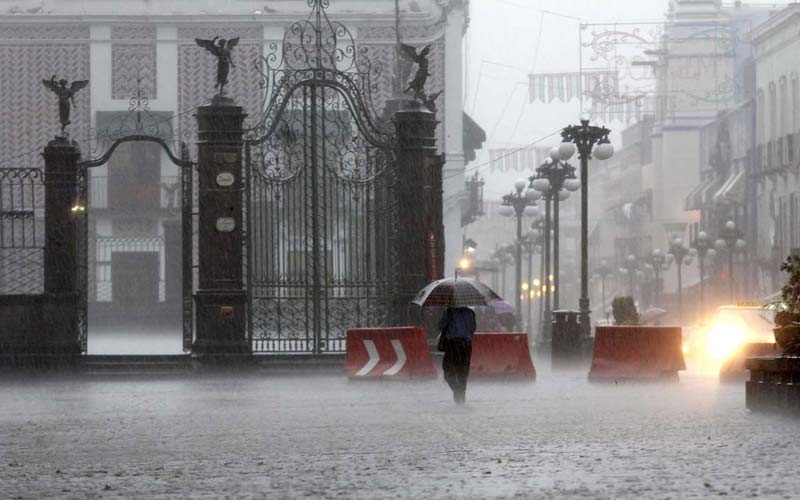 Puebla tendrá lluvias de 50 a 75 milímetros, principalmente en el norte y sureste del estado.