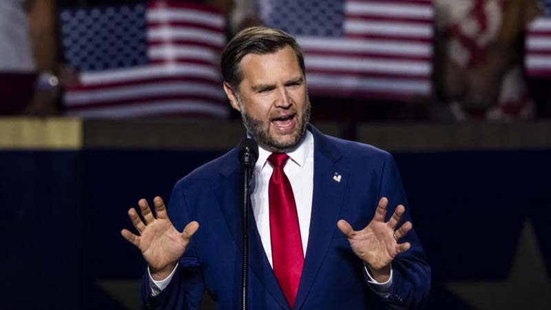 JD Vance, vicepresidente de Estados Unidos, durante la Convención Republicana en Dallas.