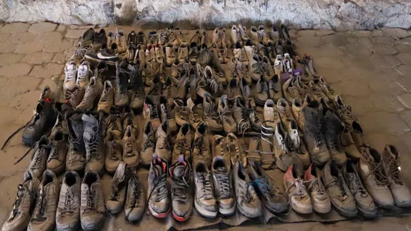 En el Rancho Izaguirre, en Teuchitlán, Jalisco, hallaron prendas, zapatos, mochilas y fragmentos óseos con señales de exposición al fuego.