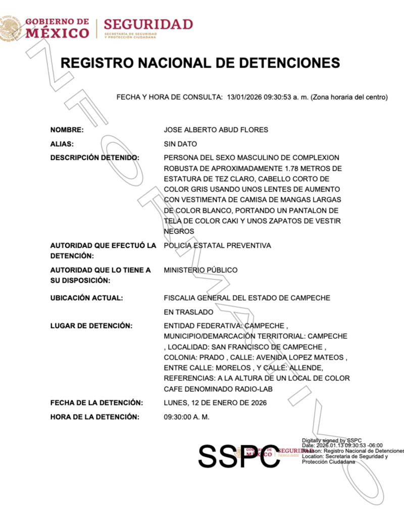 Detienen al rector de la Universidad Autónoma de Campeche; localizan presunta cocaína en su camioneta