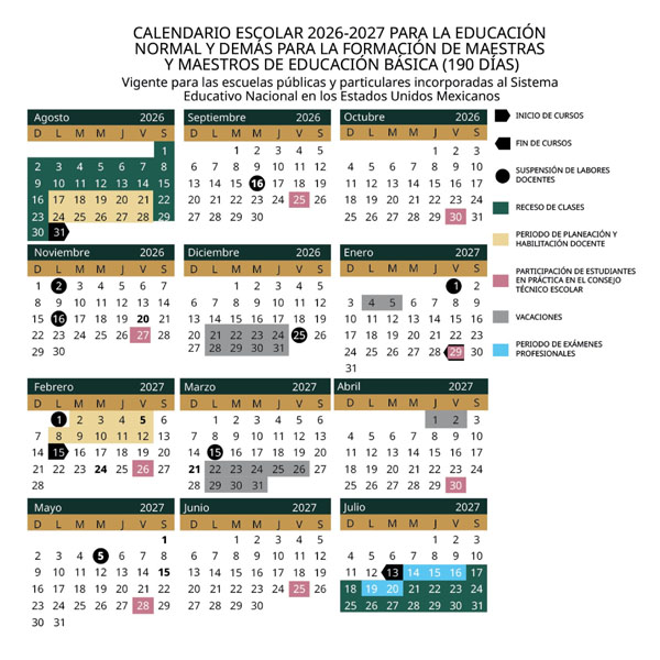 Calendario SEP