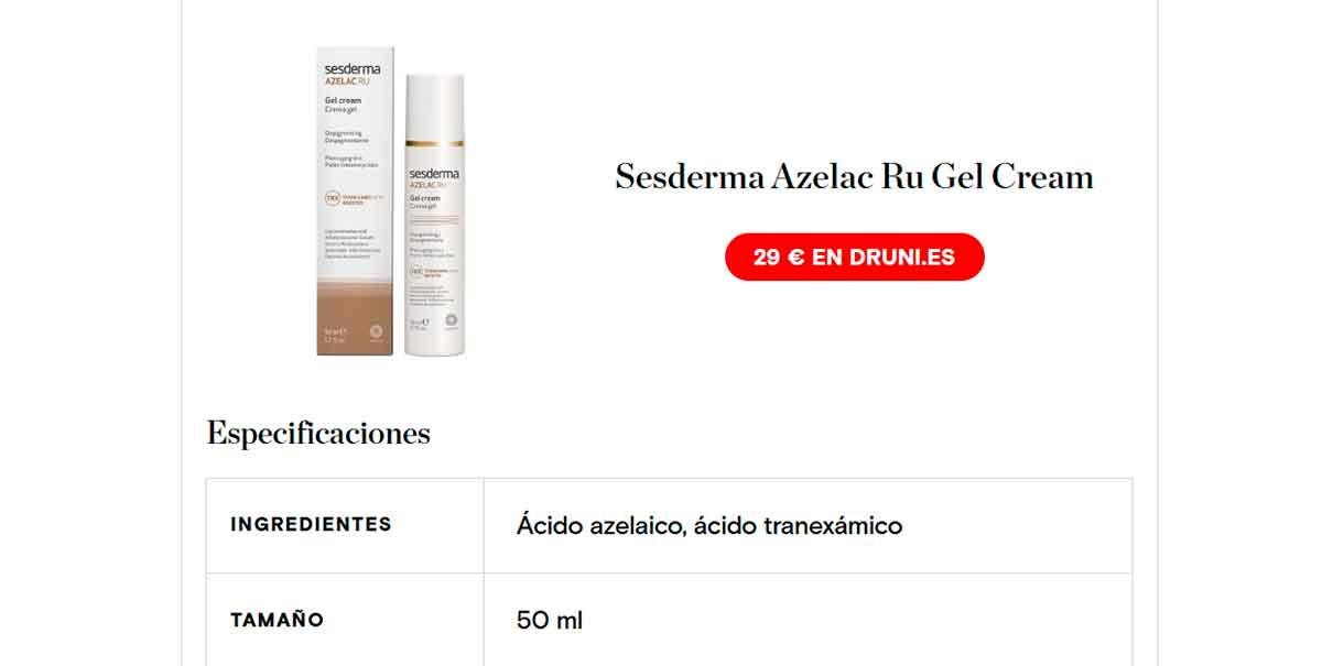 Crema para eliminar la melasma