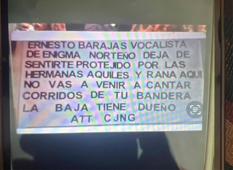 Matan a Ernesto Barajas, vocalista de Enigma Norteño, en Jalisco