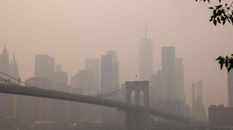 Impactantes imágenes: humo de incendios en Canadá cubre Nueva York previo a la final del Mundial 2026