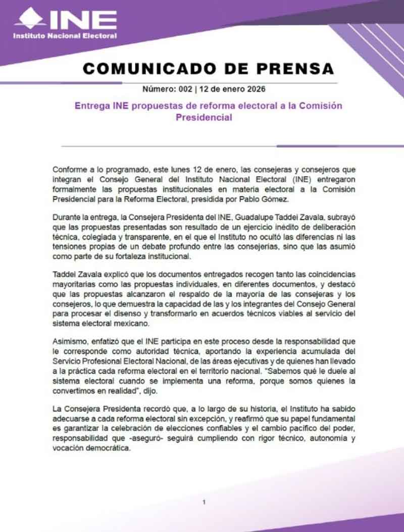 INE busca blindar su presupuesto y frena eliminación de plurinominales