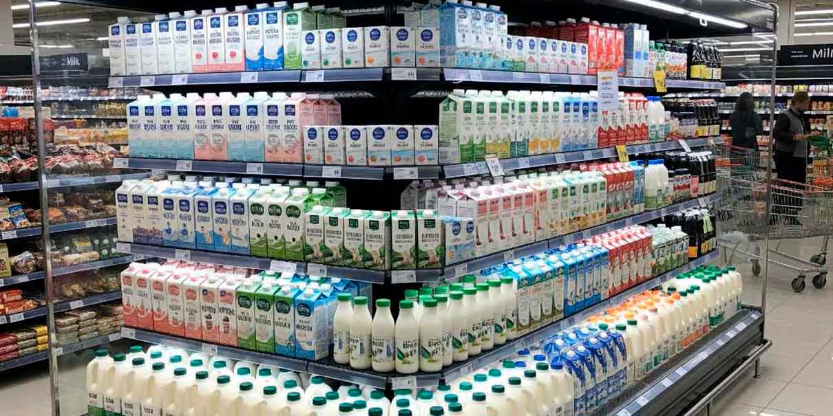 Leche en el supermercado