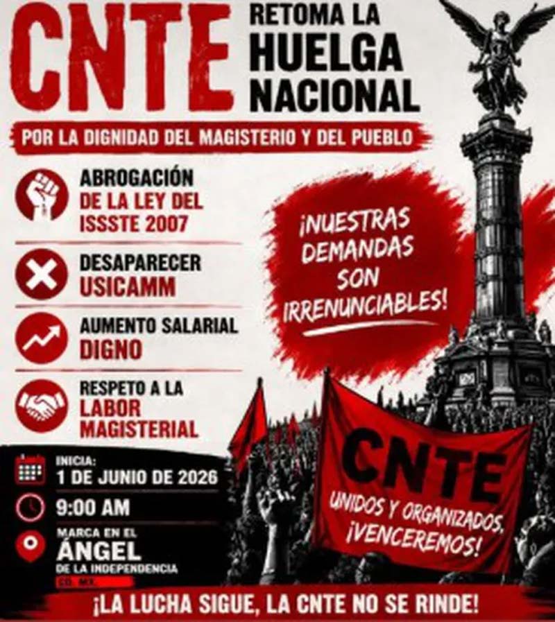 CNTE toma la CDMX: marcha al Zócalo, bloqueos y plantón este 1 de junio