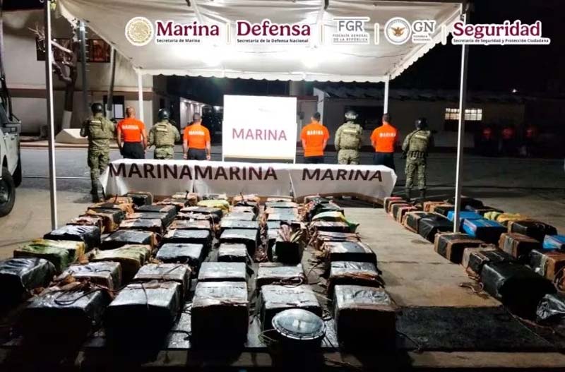 Marina asegura 2.1 toneladas de cocaína en Oaxaca: golpe millonario al narcotráfico en el Pacífico