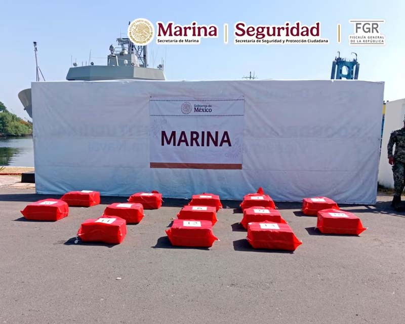 Tras persecusión, Marina asegura 1.2 toneladas de cocaína en Chiapas; hay 8 detenidos