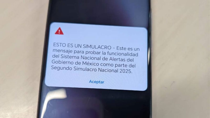 La alerta del simulacro también llegará a teléfonos celulares.