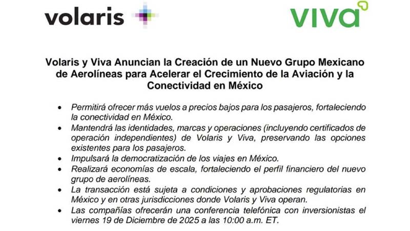 Nuevo grupo aéreo de Viva y Volaris promete más vuelos baratos y mayor conectividad
