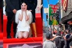VIDEO. La hermosa Gal Gadot recibe su estrella en el Paseo de la Fama en medio de protestas