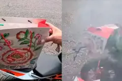 Explota paquete que llevaba motociclista de aplicación en Tlalnepantla; FGJEM investiga