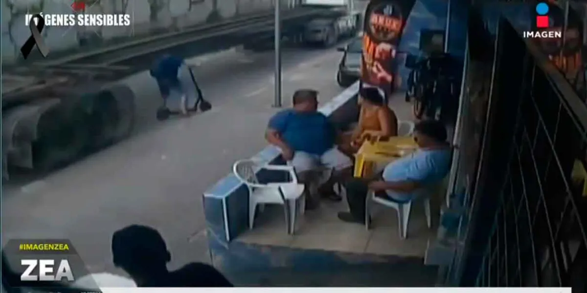 Hombre cae de su patín eléctrico y es arrollado por un tráiler en Brasil