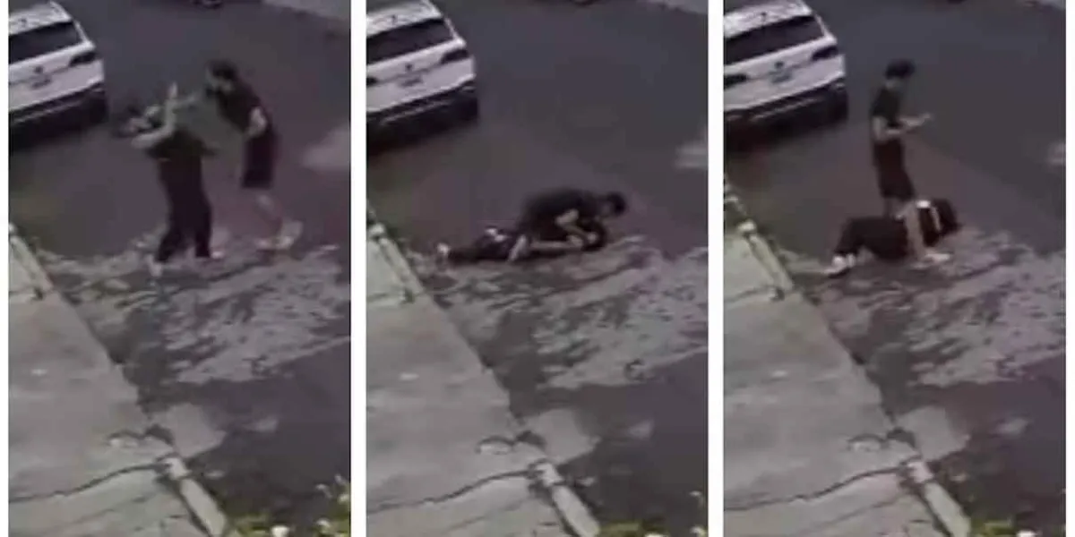 Cámaras de seguridad captan a sujeto golpeando brutalmente a su novia en la calle. Increíble reacción vecinal 