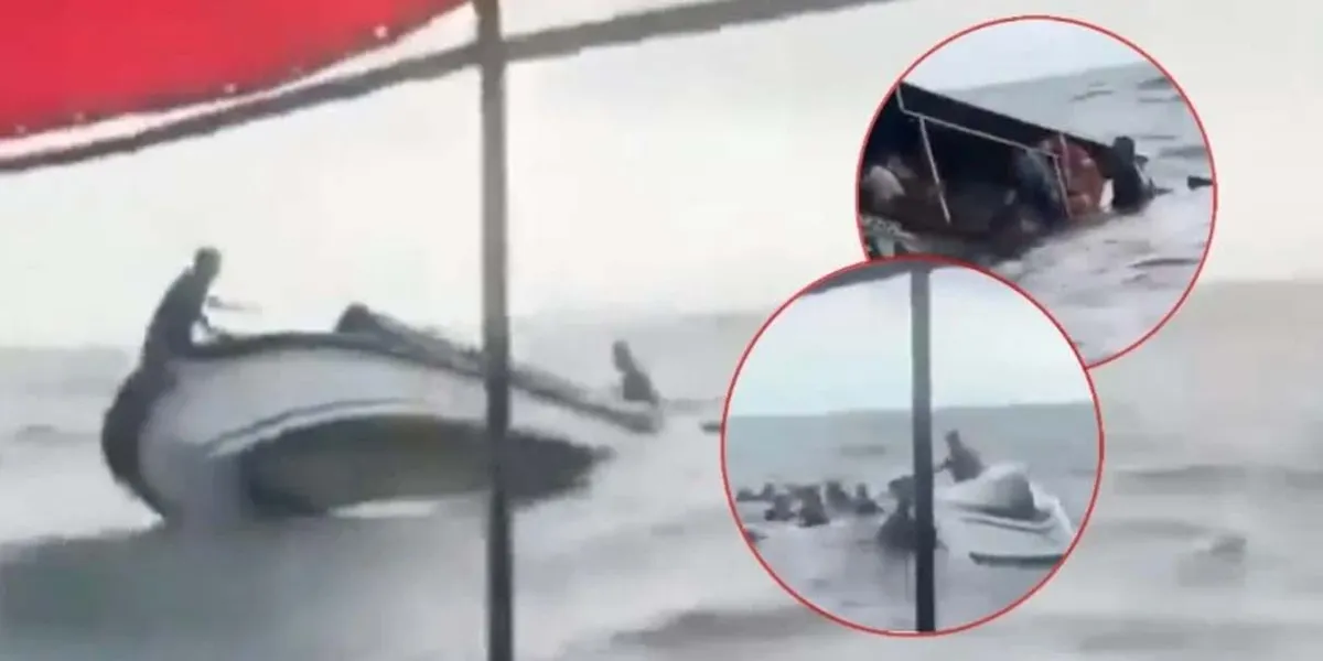 Así fue el momento de angustia cuando las olas volcaron una lancha con turistas