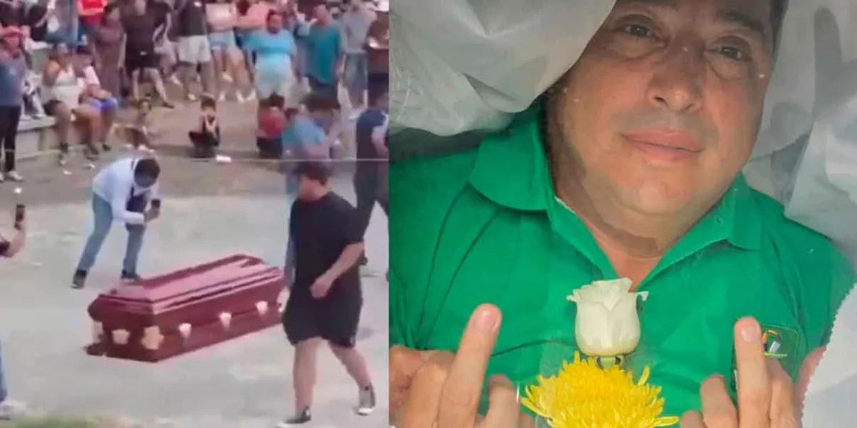 Todo sea por un “hueso”. Candidato del PVEM sale de un ataúd y ‘farmea’ aura en SLP. VIDEO