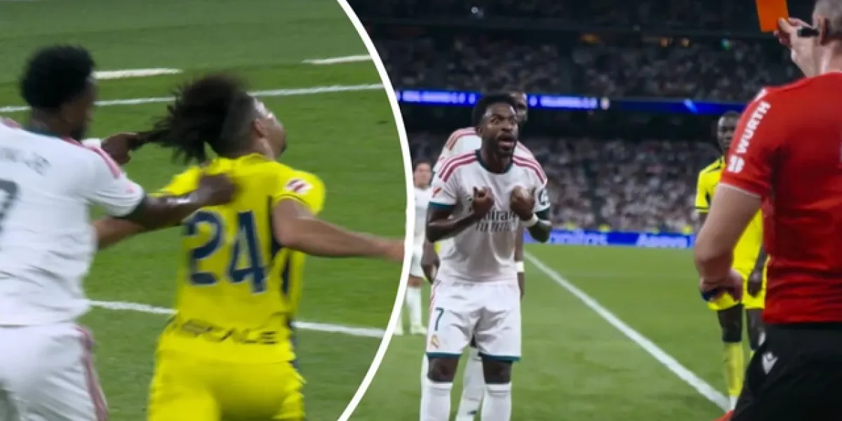 Vinícius Júnior recibe tarjeta roja tras jalar del pelo a un rival y peligra su participación en El Clásico