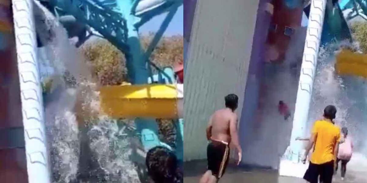 Indonesia: se desprende tobogán acuático; niños caen desde 10 metros de altura 