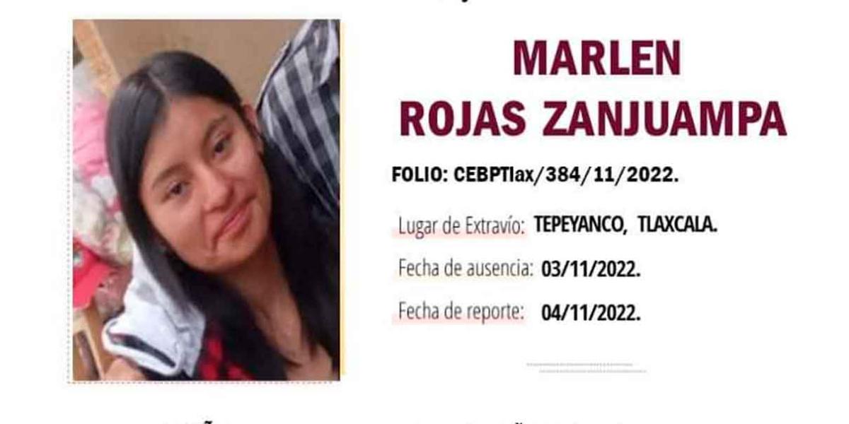 ALERTA AMBER, urge localizar a Marlen Rojas de 16 años