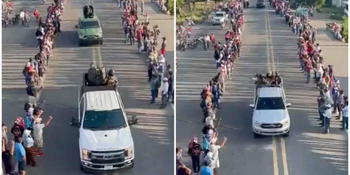 Entre aplausos, vítores y ovaciones pobladores de Chiapas reciben a grupo armado