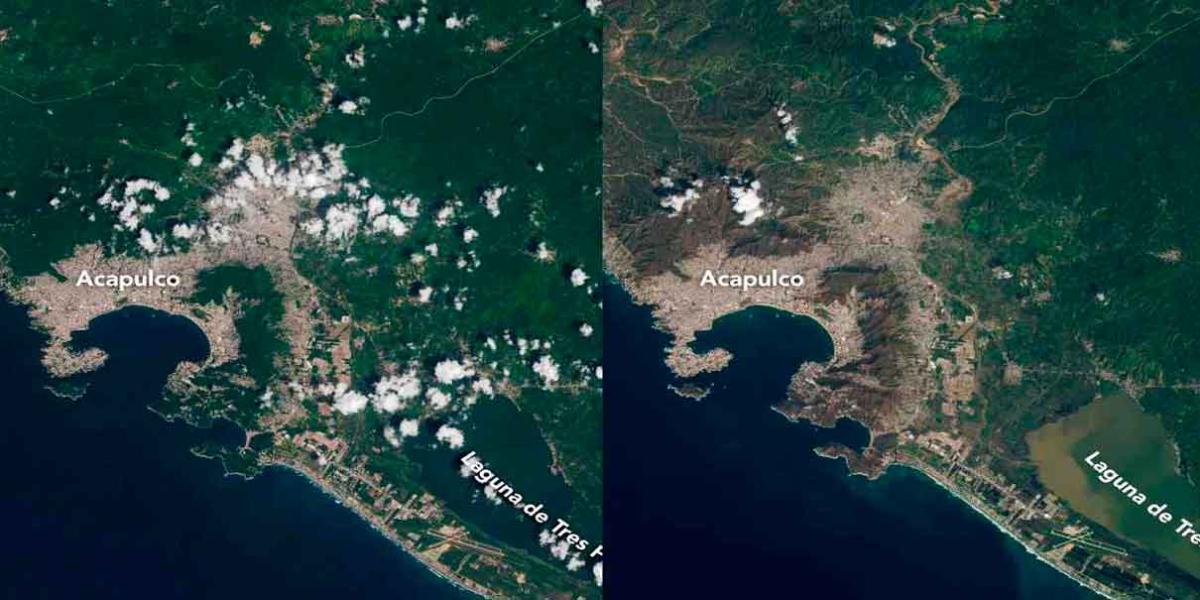 Acapulco antes y después de Otis; la NASA comparte imágenes satelitales