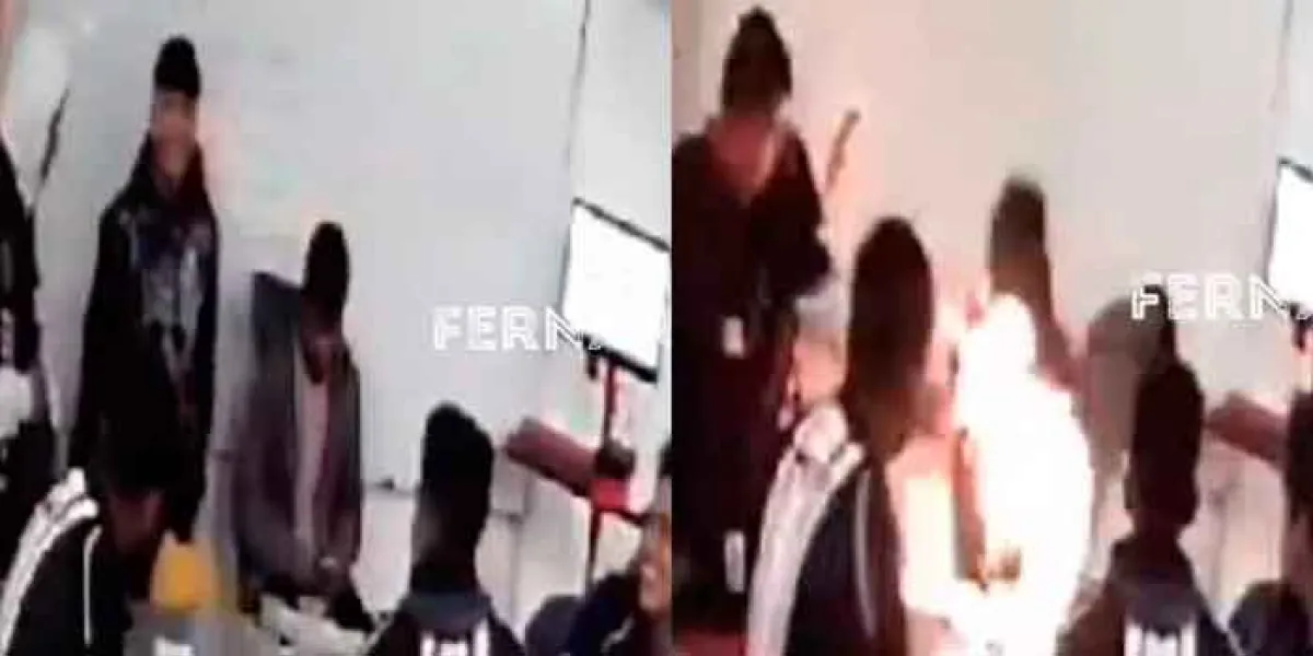 Filtran VIDEO de cómo los compañeros de Cristian le prendieron fuego en Texcoco