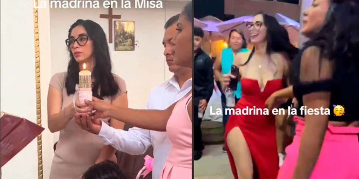 VIDEO. Madrina de bautizo se lleva el show por su belleza 