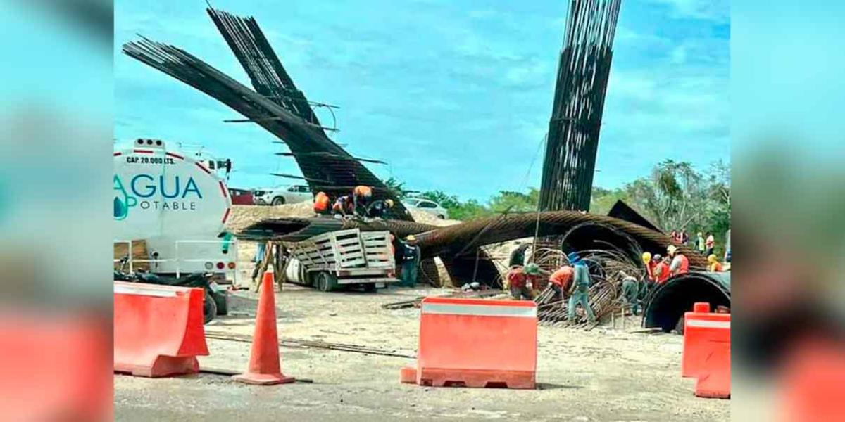 Ciclón Tropical Uno provoca colapso de una obra del Tren Maya 