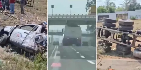 Tráiler se queda sin frenos y provoca brutal choque en Tulancingo