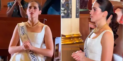 Fátima Bosch conmueve en redes al ingresar de rodillas a una basílica en Costa Rica