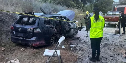 Así fue el momento en que explotó un vehículo con pirotecnia en Cuautitlán Izcalli