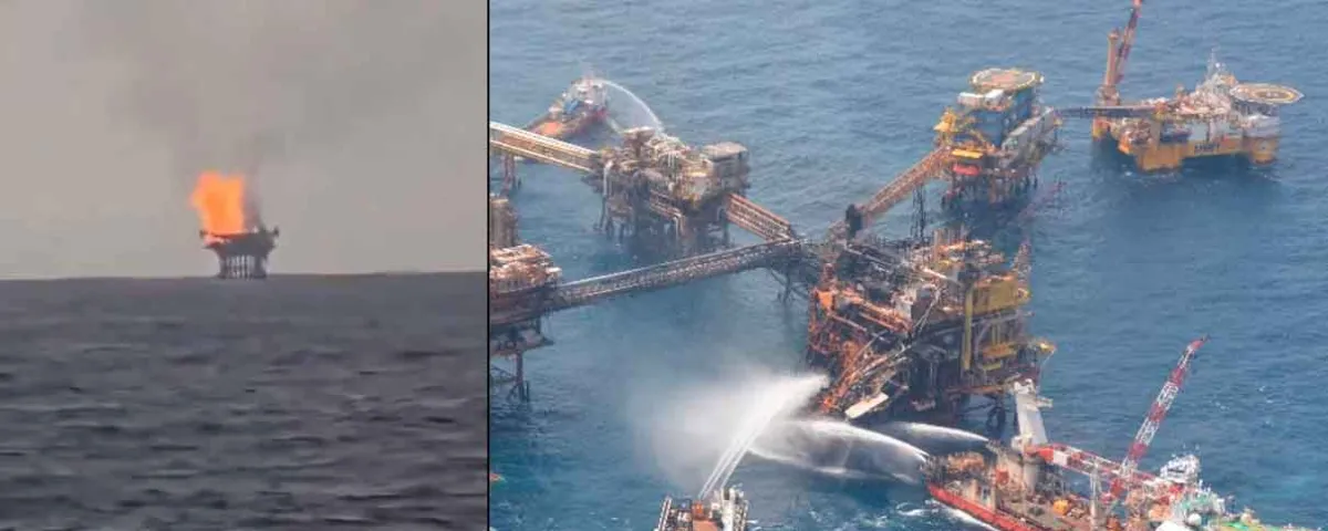Incendio en plataforma Abkatún-H de Pemex moviliza equipos de emergencia