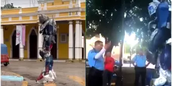 Policia Municipal de Mérida se lanza contra Optimus Prime, lo quieren meter a prisión